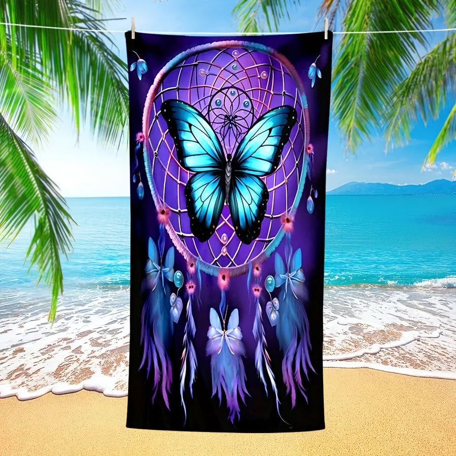 Butterfly Beach Towel, Super Soft Absorbent Bath Towel, Extra Large Travel Towel for Sports Pool Swimming Pool Bathroom Camping