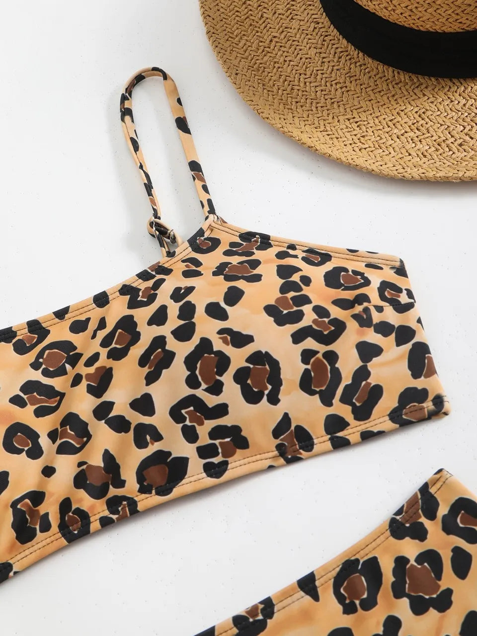 Leopard Printed Bikini Women Padded Swimsuit High Waist Swimwear Beachwear Summer Female Bathers Bathing Swimming Swim Suit