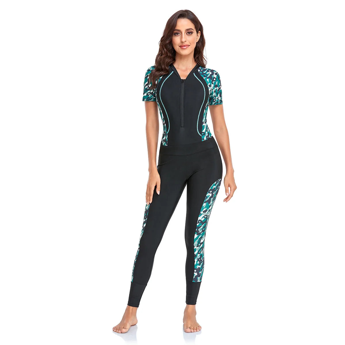 Two-Piece Swimsuit Diving Suit Woman Long-Sleeved Bodysuit Swimsuit Swimwear Female Fashion Surfing Beachwear