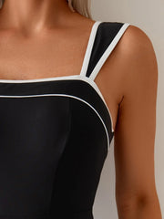 Strappy Black Swimsuit Women One Piece High Cut Swimwear Female Monokini Bathing Swimming Suit Padded Beachwear Bodysuit