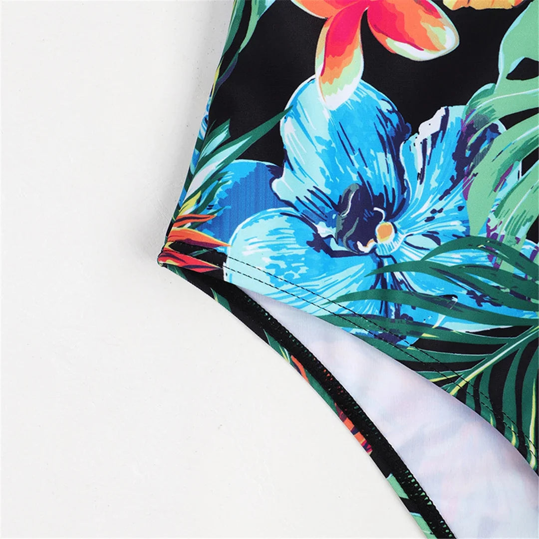 S - XL Leaves Printed Underwired With Bra Cup Women Swimwear One Piece Swimsuit Female Monokini Bather Bathing Suit Swim